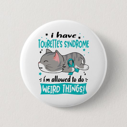 Support voor Tourette's Syndrome Awareness Ribbon Ronde Button 5,7 Cm (Voorkant)
