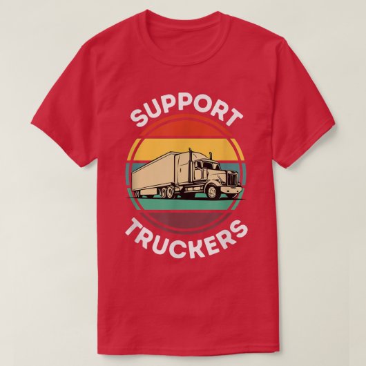 Support voor truckers, support voor vrachtwagencha t-shirt (Design voorkant)