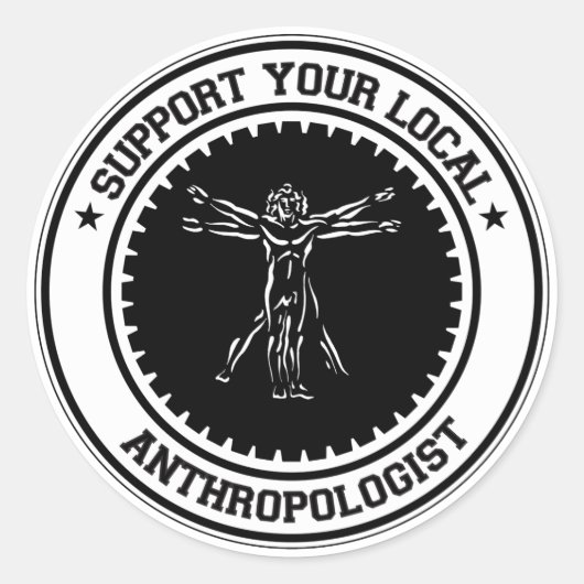 Support voor uw lokale antropoloog ronde sticker (Voorkant)