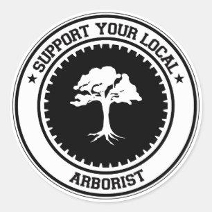 Support voor uw lokale artiborist ronde sticker