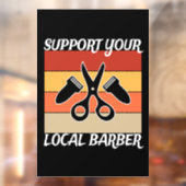 Support voor uw lokale Barber Raamsticker (Vel 2)