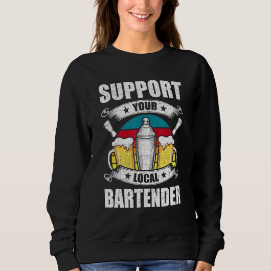 Support voor uw lokale Bartender Bartending Barten Trui (Voorkant)