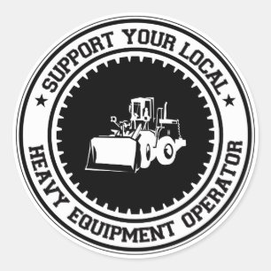 Support voor uw lokale beheerder van zware apparat ronde sticker