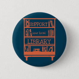 Support voor uw lokale bibliotheek - Boekomslag Ronde Button 5,7 Cm