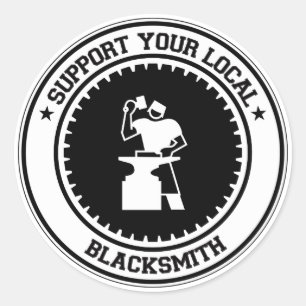 Support voor uw lokale Blacksmith Ronde Sticker