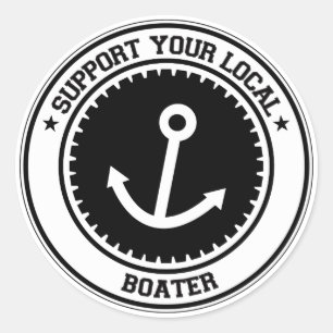 Support voor uw lokale boater ronde sticker
