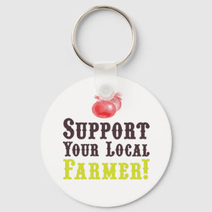 Support voor uw lokale boer! Button Sleutelhanger