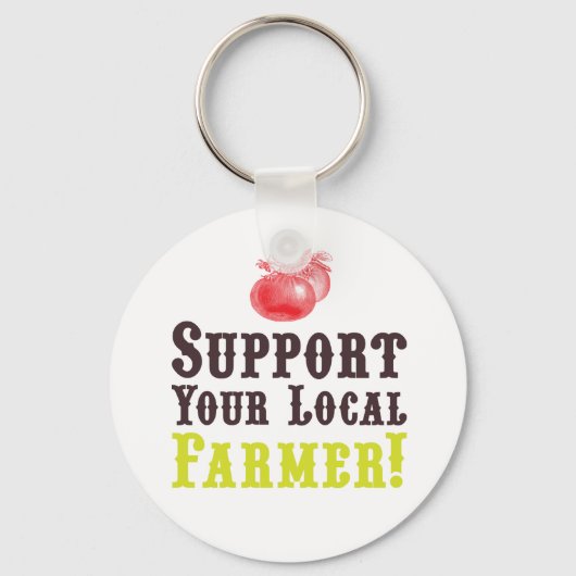 Support voor uw lokale boer! Button Sleutelhanger (Voorkant)