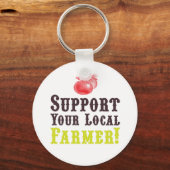 Support voor uw lokale boer! Button Sleutelhanger (Voorkant)
