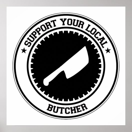Support voor uw lokale butcher poster (Voorkant)