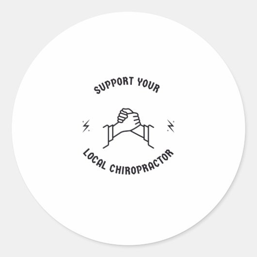 Support voor uw lokale chiropractor ronde sticker (Voorkant)