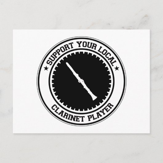Support voor uw lokale Clarinet Player Briefkaart (Voorkant)