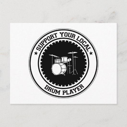 Support voor uw lokale drumspeler briefkaart (Voorkant)