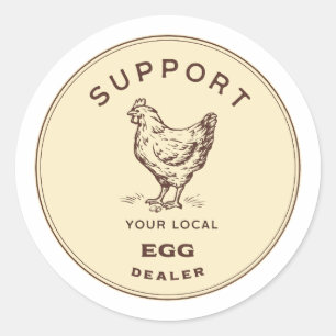 support voor uw lokale eierhandelaar ronde sticker