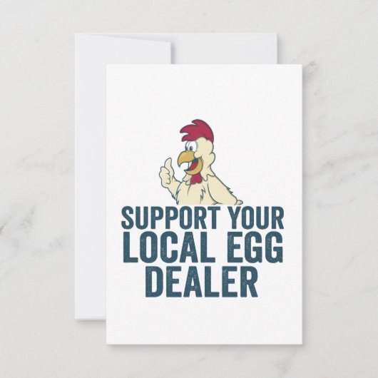 Support voor uw lokale eitje Dealer Funny Paaszond Bedankkaart (Voorkant)