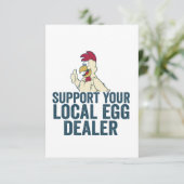 Support voor uw lokale eitje Dealer Funny Paaszond Bedankkaart (Staand voorkant)