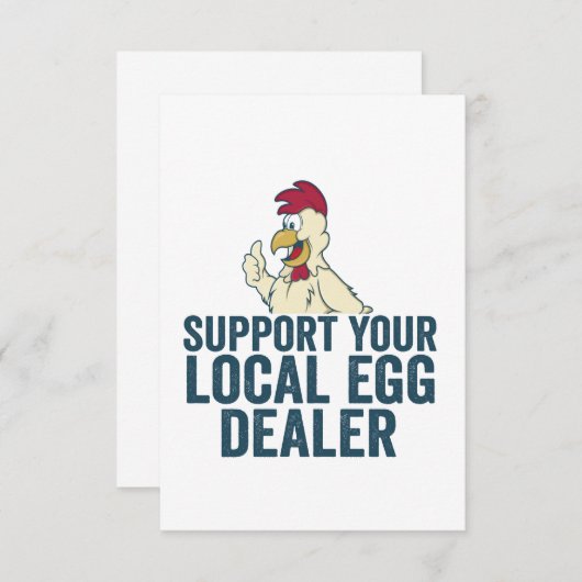 Support voor uw lokale eitje Dealer Funny Paaszond Bedankkaart (Voorkant / Achterkant)
