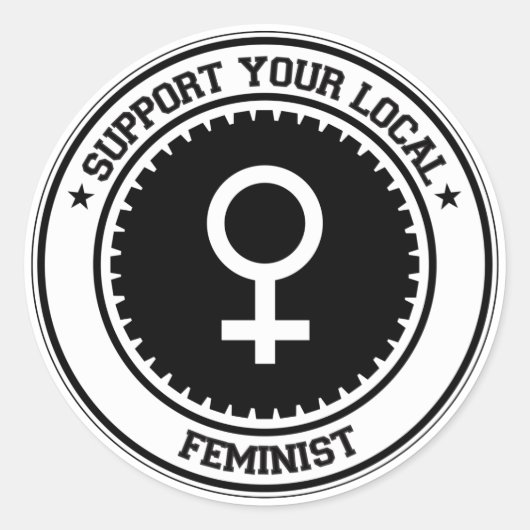 Support voor uw lokale feministe ronde sticker (Voorkant)