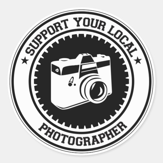 Support voor uw lokale fotograaf ronde sticker (Voorkant)