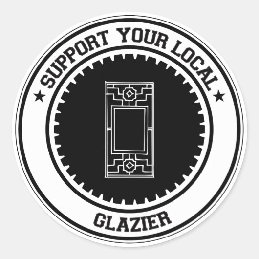 Support voor uw lokale Glazier Ronde Sticker (Voorkant)
