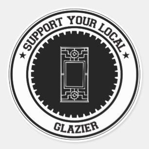 Support voor uw lokale Glazier Ronde Sticker
