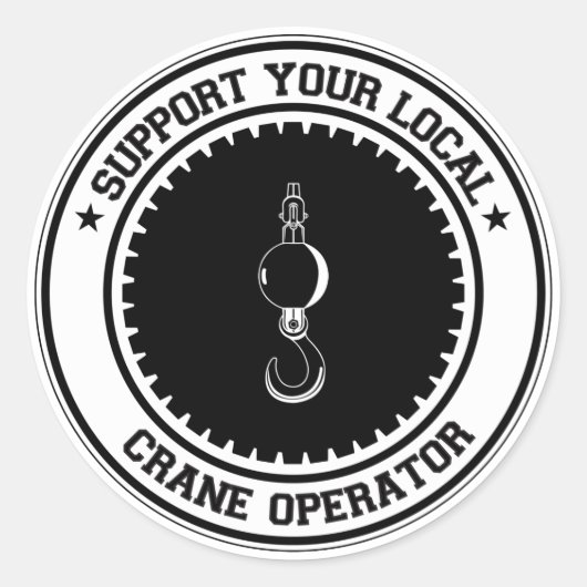 Support voor uw lokale kraanexploitant ronde sticker (Voorkant)