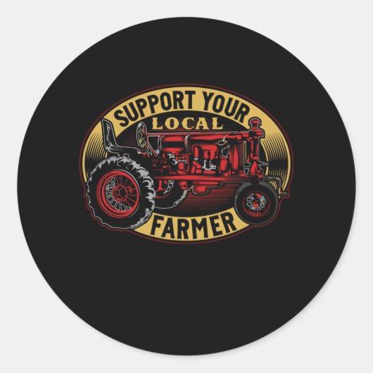 Support voor uw lokale landbouwer ronde sticker (Voorkant)