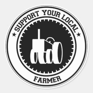 Support voor uw lokale landbouwer ronde sticker