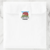 Support voor uw lokale landbouwer ronde sticker (Tas)
