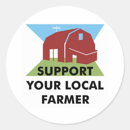Support voor uw lokale landbouwer ronde sticker (Voorkant)