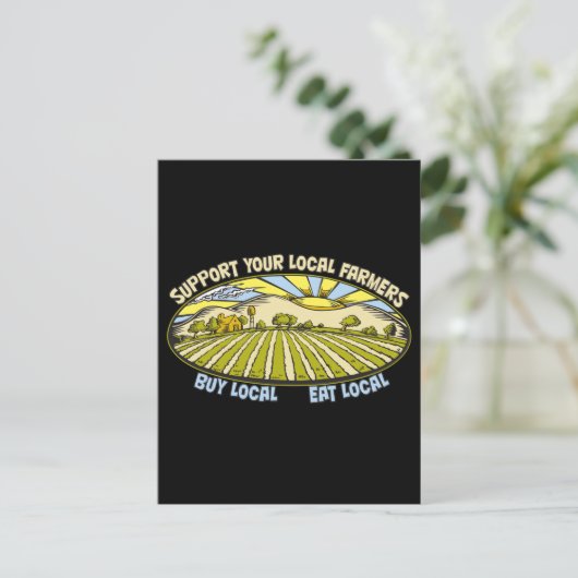 Support voor uw lokale landbouwers briefkaart (Staand voorkant)