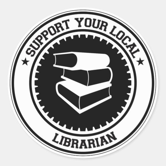 Support voor uw lokale Librarian Ronde Sticker (Voorkant)