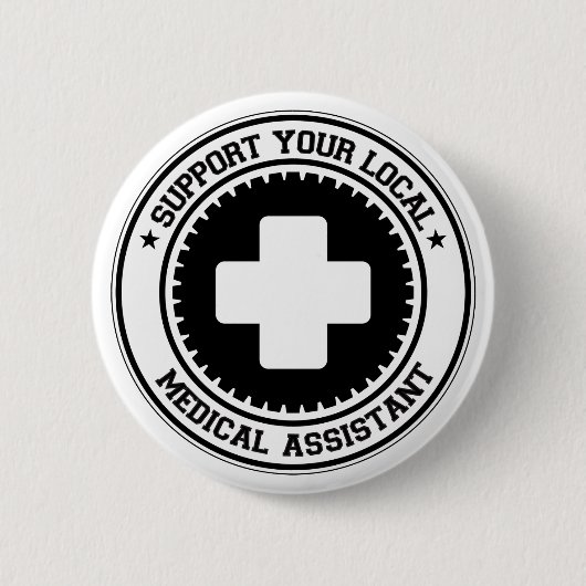 Support voor uw lokale medische assistent ronde button 5,7 cm (Voorkant)