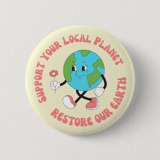Support voor uw lokale omgeving ronde button 5,7 cm (Voorkant)