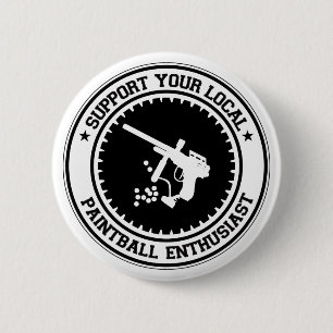 Support voor uw lokale Paintball Enthusiast Ronde Button 5,7 Cm