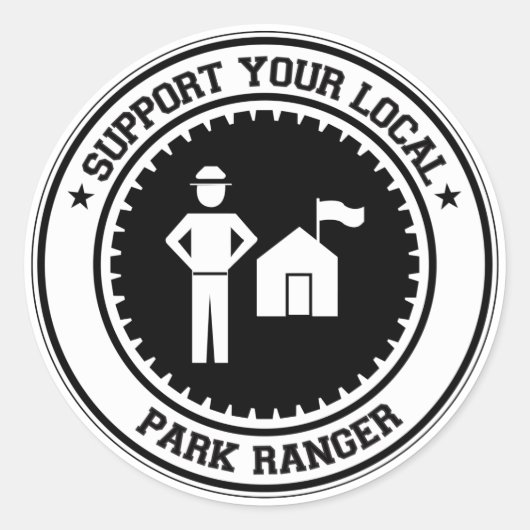 Support voor uw lokale Park Ranger Ronde Sticker (Voorkant)