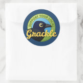 Support voor uw lokale rackle ronde sticker (Tas)