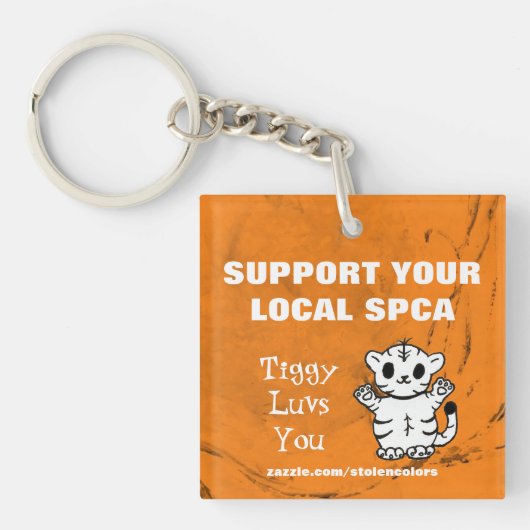 Support voor uw lokale SPCA-tiggy Luvs U Sleutelhanger (voorkant)