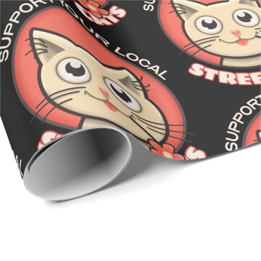 Support voor uw lokale straatkatten cadeaupapier (Rol Hoek)
