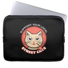Support voor uw lokale straatkatten laptop sleeve