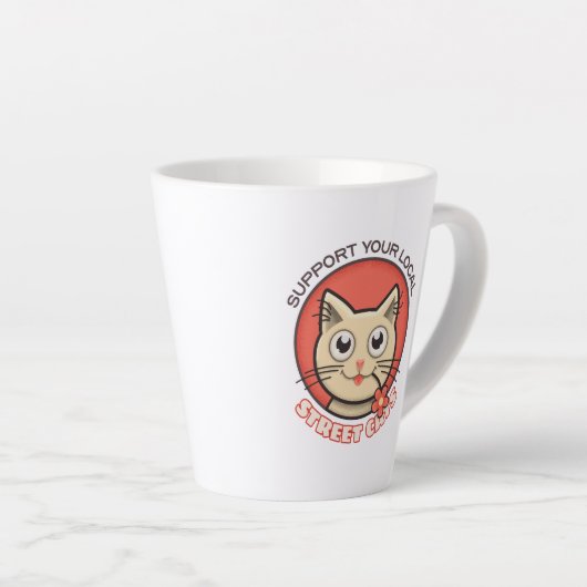 Support voor uw lokale straatkatten latte mok (Rechterhoek)
