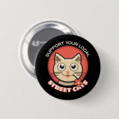 Support voor uw lokale straatkatten ronde button 5,7 cm (Voorkant /achterkant)