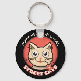 Support voor uw lokale straatkatten sleutelhanger