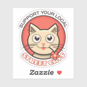 Support voor uw lokale straatkatten sticker