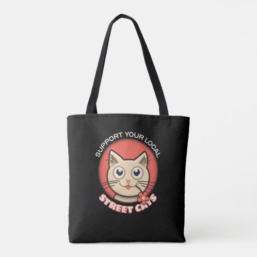Support voor uw lokale straatkatten tote bag (Achterkant)