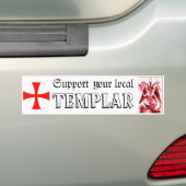 Support voor uw lokale Templar Bumpersticker (Op auto)