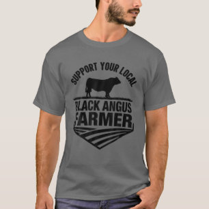 Support voor uw lokale zwarte Angus Farmer - Koe R T-shirt