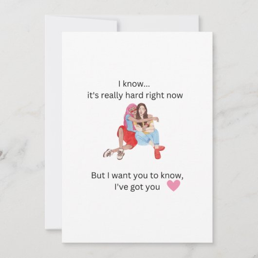 Support voor vrienden in moeilijke tijden bedankkaart (Voorkant)