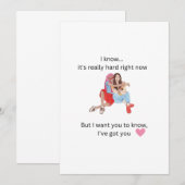 Support voor vrienden in moeilijke tijden bedankkaart (Voorkant / Achterkant)