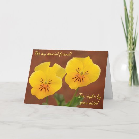 Support voor vrienden tegen kanker Violet Kaart (Voorkant)